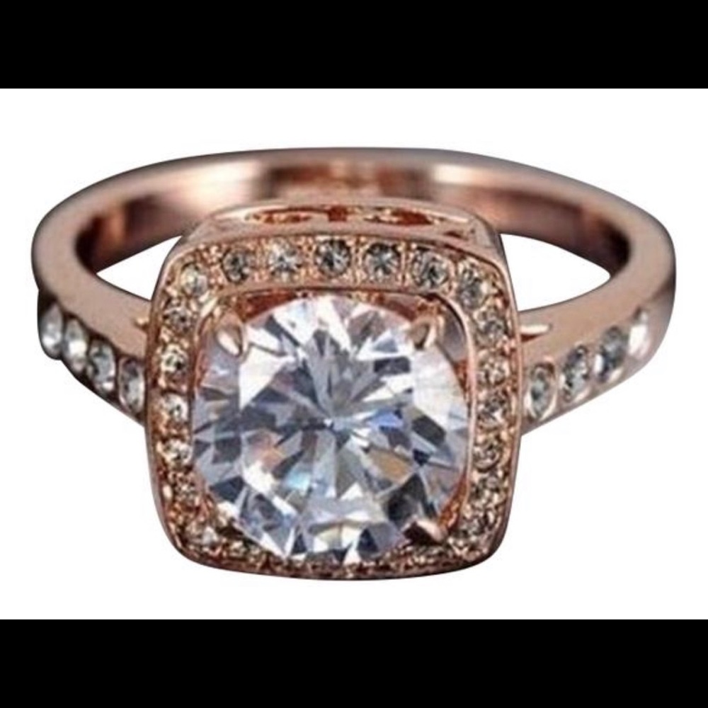 New 18k Rose Gold Plated Austrian Crystal Ring